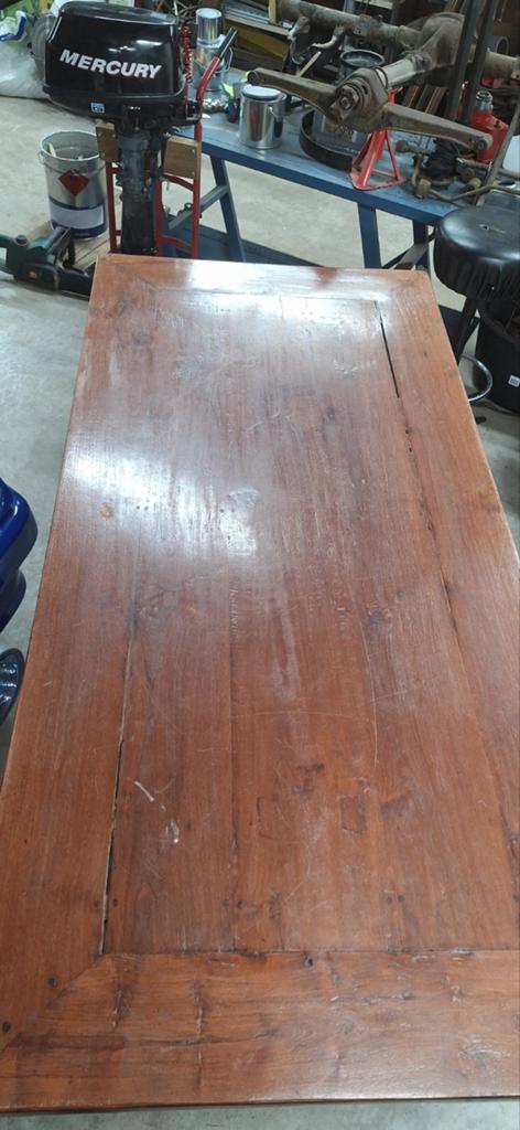 Houten tafel 2 meter lang, Ophalen of Verzenden, Rechthoekig, 200 cm of meer, 50 tot 100 cm