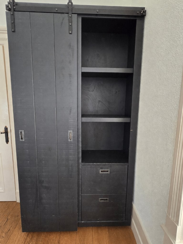 VT Wonen Slide Barn kast antraciet / zwart, Ophalen, Gebruikt