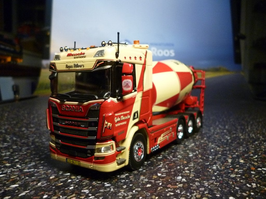Tekno Scania R 530 betonmixer Gebr. Mussche met certificaat, Ophalen of Verzenden, Nieuw, Bus of Vrachtwagen, Tekno