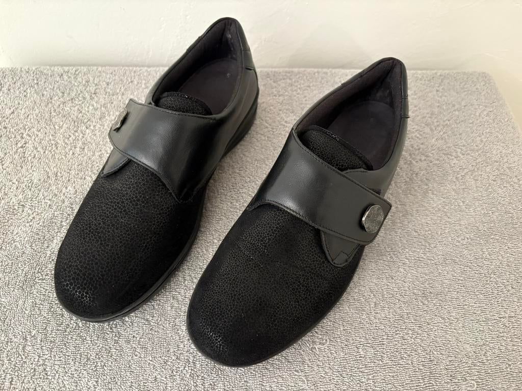 Solidus schoenen 5 K (38) stretchleer, Kleding | Dames, Schoenen, Verzenden, Zo goed als nieuw, Zwart, Sneakers of Gympen