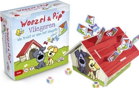 Spel woezel en pip vliegeren met doppelsteen, Ophalen of Verzenden, Zo goed als nieuw