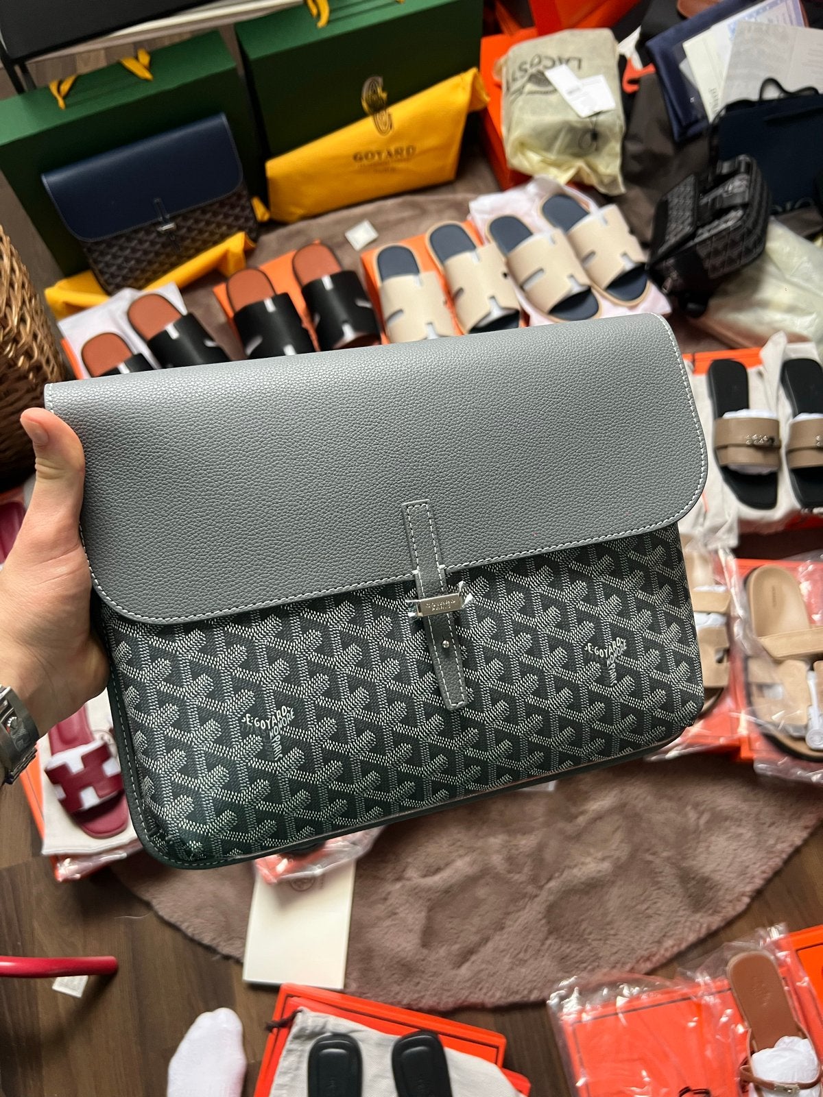 Goyard Coursier Tas, Sieraden, Tassen en Uiterlijk, Tassen | Schoudertassen, Ophalen of Verzenden, Zo goed als nieuw, Grijs