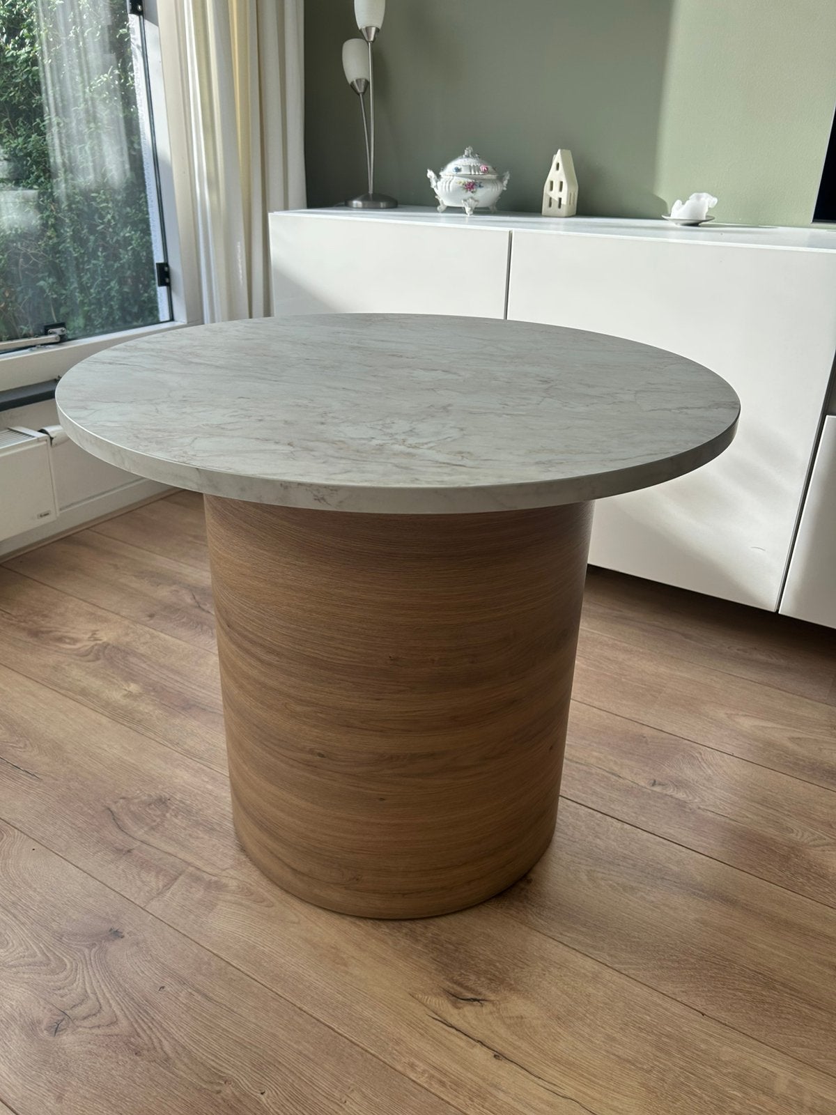 Handgemaakte Marmer SalonTafel, Huis en Inrichting, Tafels | Salontafels, Ophalen, 50 tot 100 cm, Luxe, Rond