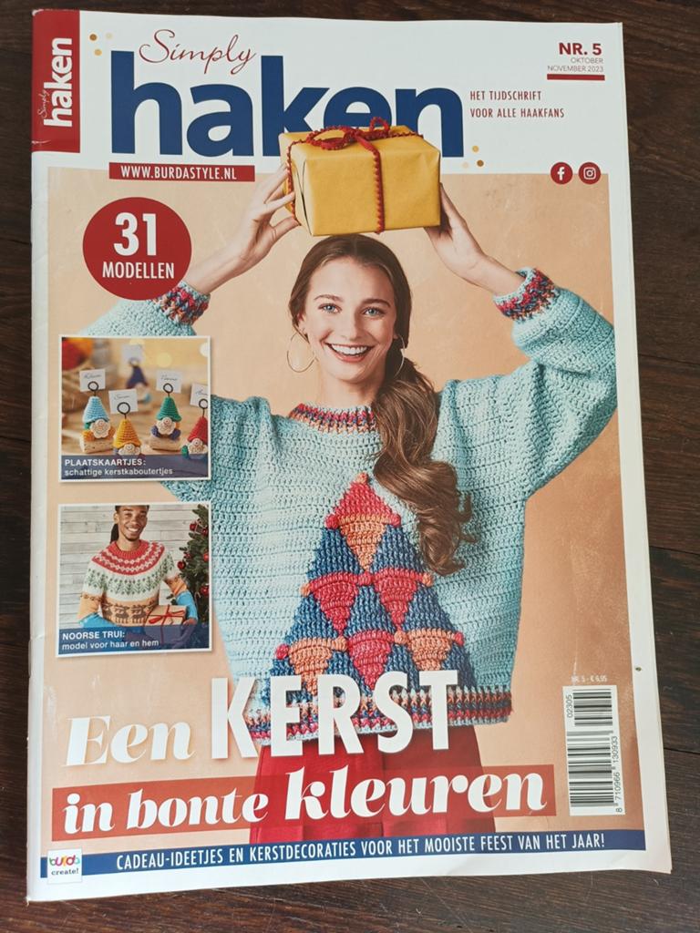 Simply haken 5 oktober november 2023 haak een Noorse trui, Breien en Haken, Burda, Ophalen of Verzenden, Zo goed als nieuw