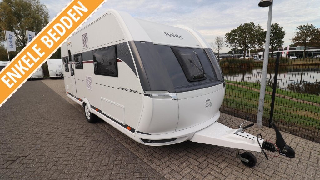 Hobby Excellent Edition 495 UL MODEL 2027 - 220 Enkele bed, Caravans en Kamperen, Rondzit, Hobby, Serviceluik, Bedrijf