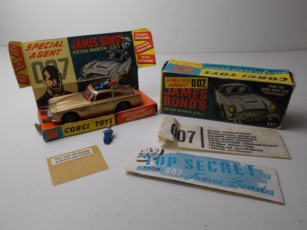 1965 Corgi Toys 261.JAMES BOND ASTON MARTIN DB5+DOOSJES! -K-, Ophalen of Verzenden, Zo goed als nieuw, Auto, Corgi