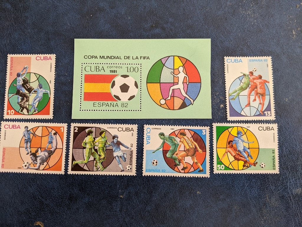 CUBA 1982; serie + BLOK thema VOETBALLEN, Verzenden, Postfris, Sport