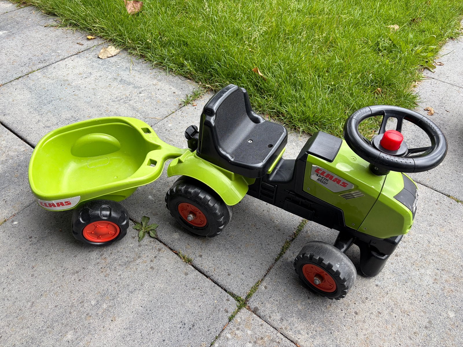 Falk Claas tractor + aanhanger - buitenspeelgoed, Ophalen, Gebruikt