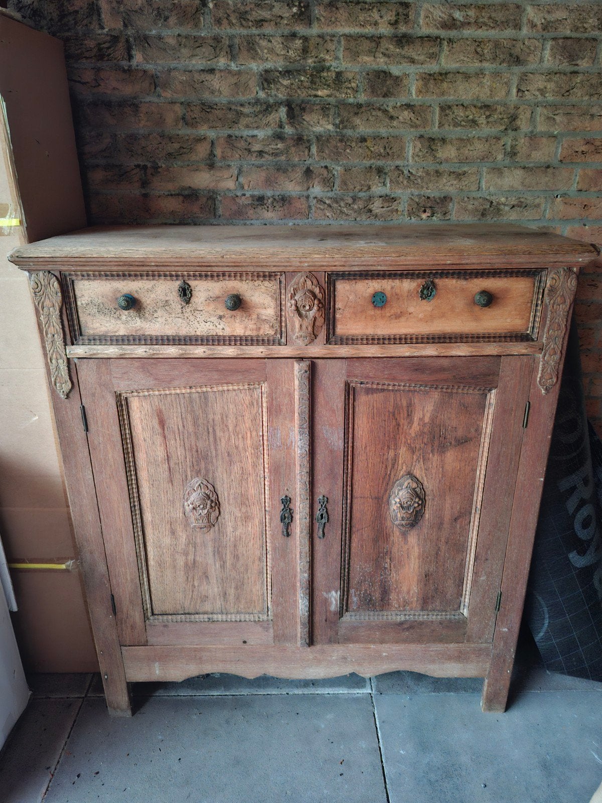 Ondiep kastje hout vintage, Ophalen