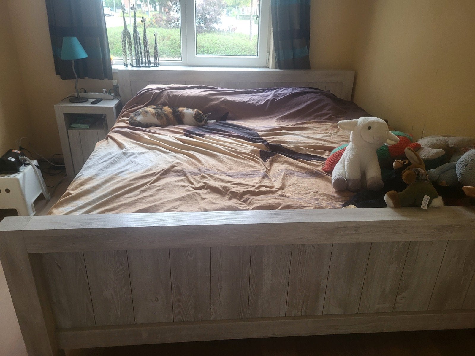 2 persoons bed 180x200, Ophalen, Tweepersoons, 180 cm, 200 cm