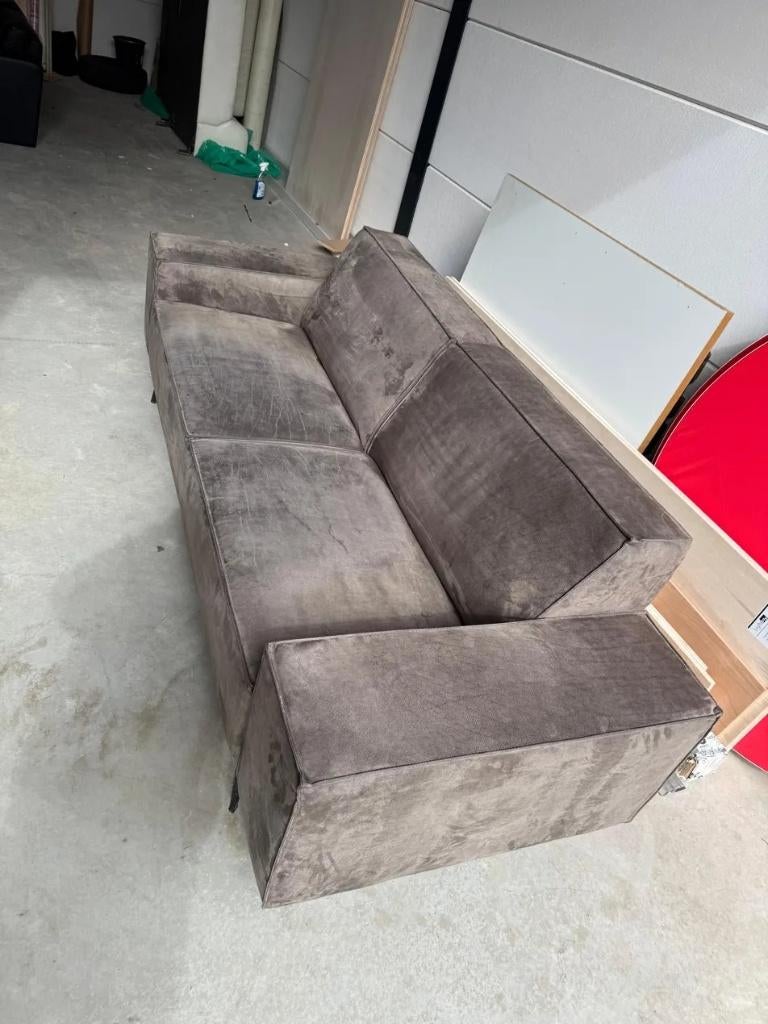 Grijze Montel 2,5-zits bank — diepgereinigd, Ophalen, Gebruikt, Tweepersoons, 75 tot 100 cm