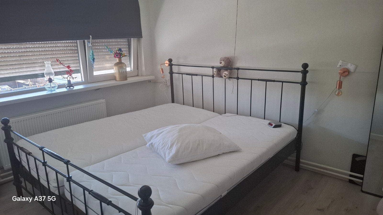 Tweepersoonsbed antraciet metaal (excl. matras en lattenbode