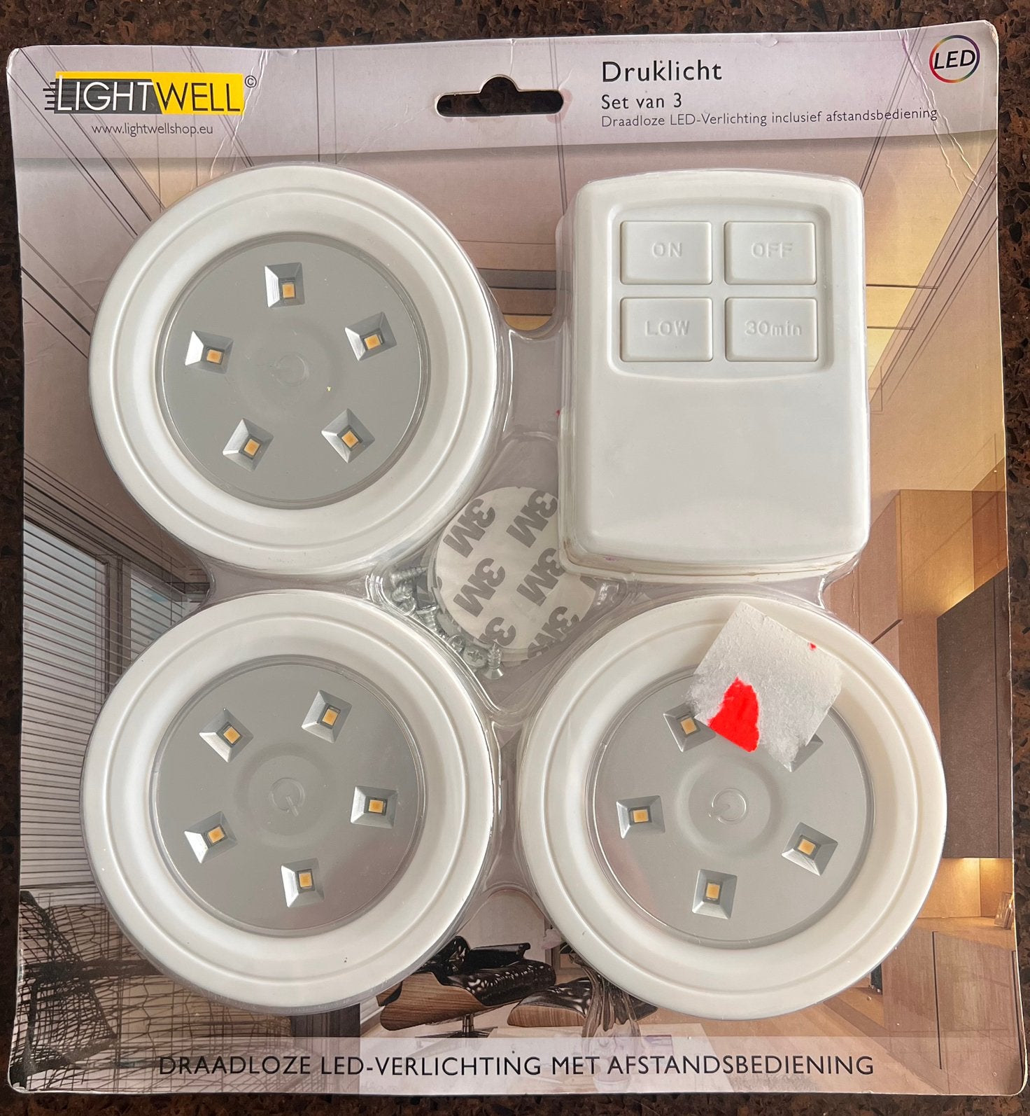 Lightwell draadloos LED druklicht met afstandsbediening, Ophalen of Verzenden, Nieuw