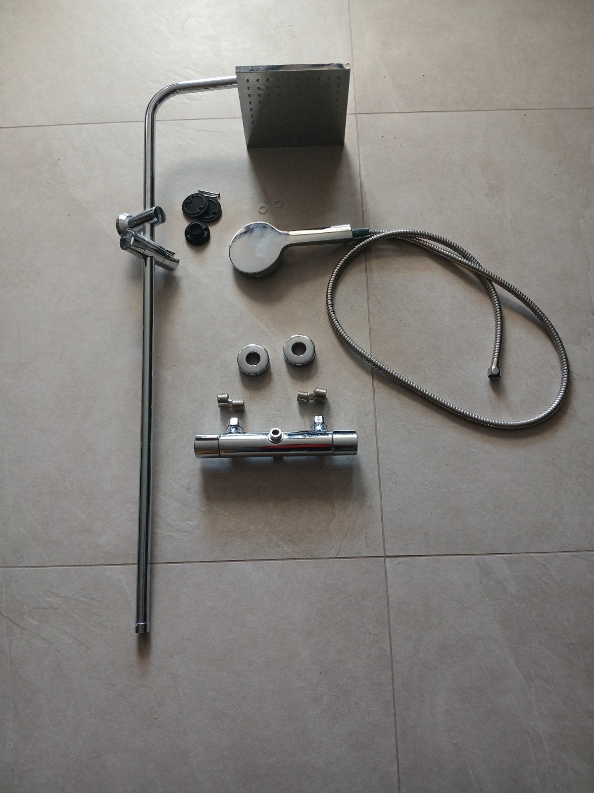 Complete Doucheset met Thermostatische Kraan, Ophalen of Verzenden, Zo goed als nieuw, Rvs, Douche
