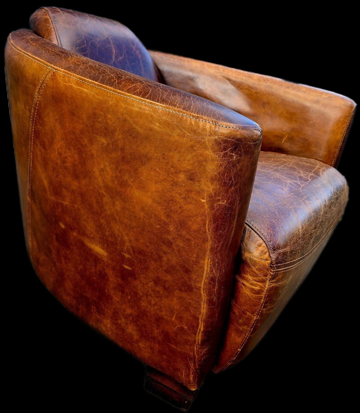 Vintage Leren Aviator fauteuil + BEZORGING GRATIS, Ophalen of Verzenden
