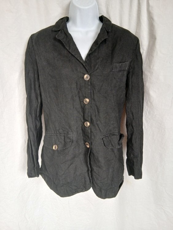 Mooi zwart dames jasje, 100% linnen mt M merk Vanilia, Maat 38/40 (M), ., Zwart, Ophalen of Verzenden