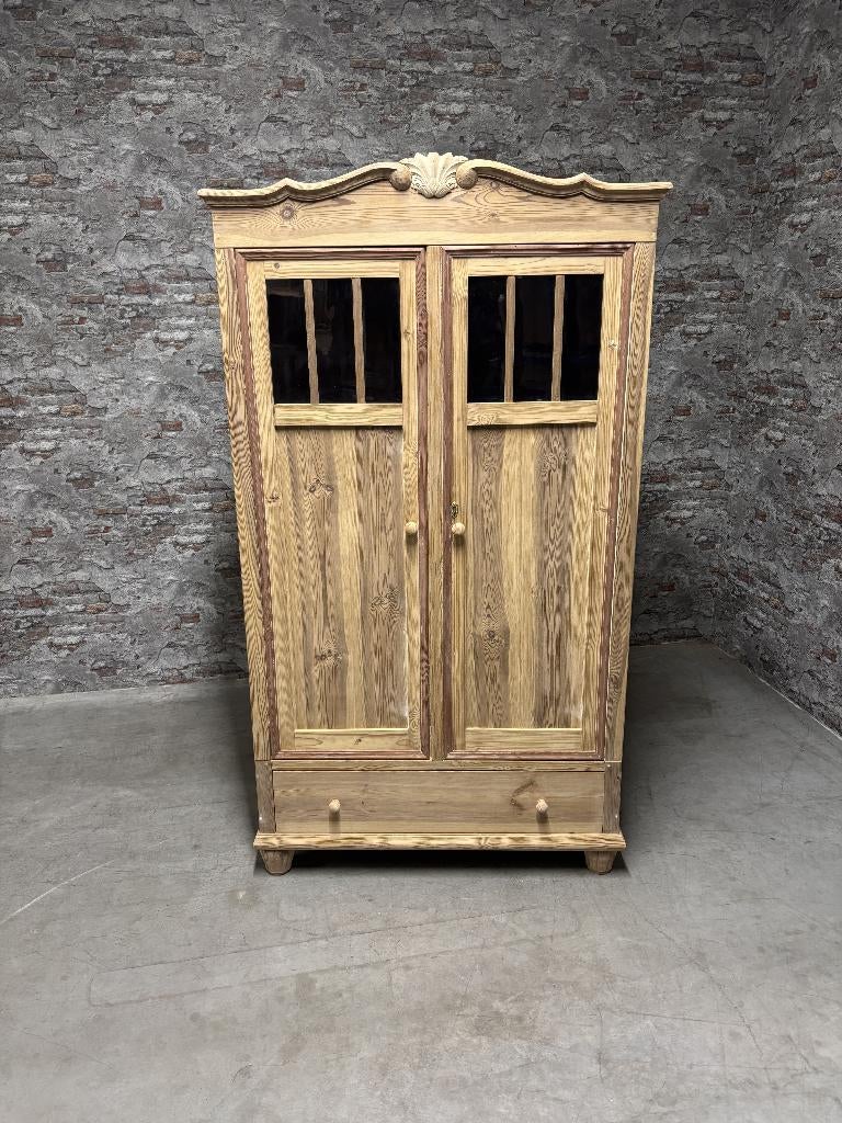 antieke kledingkast met glazen deuren nr.8791, Antiek, Info@antiekgroothandel.com, 7602 RG, Gebruikt
