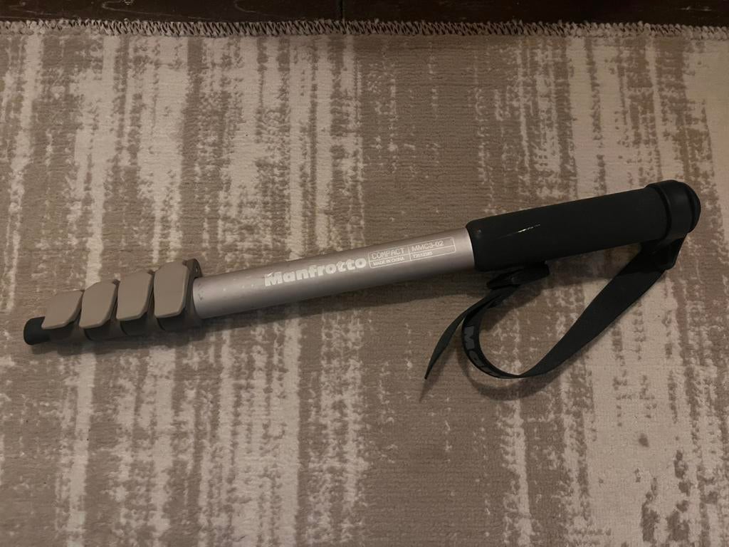 Manfrotto MMC3‑02 Monopod / Eenpootstatief – €25, Eenpoot, Ophalen of Verzenden, Zo goed als nieuw, 150 tot 175 cm