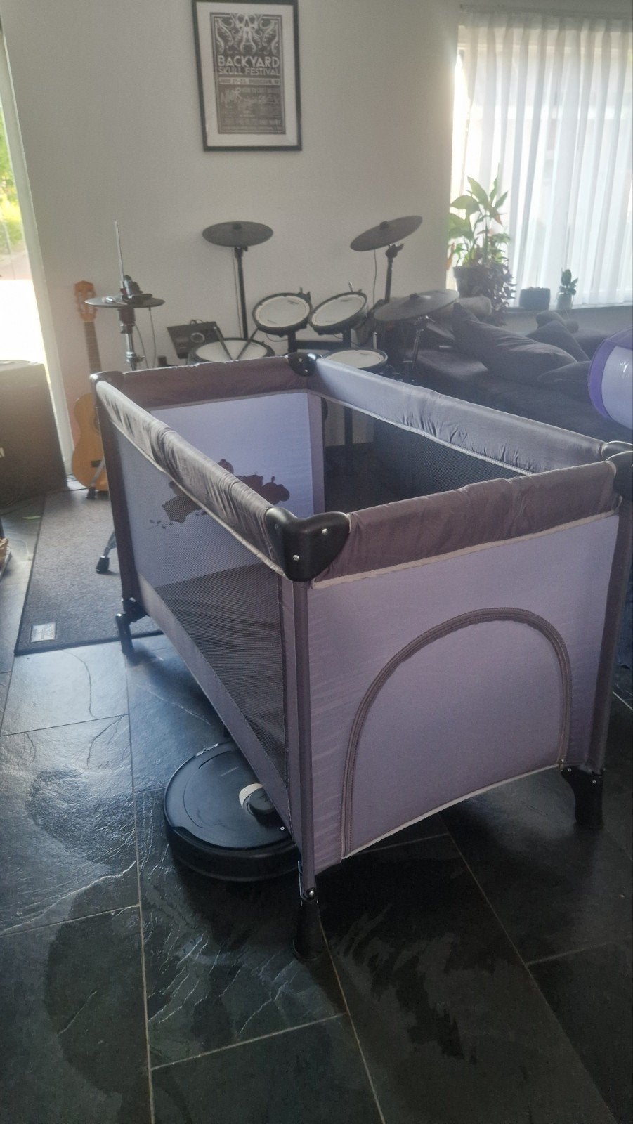 Travel bed 120x60cm with matress, Ophalen, Gebruikt, Rechthoekig