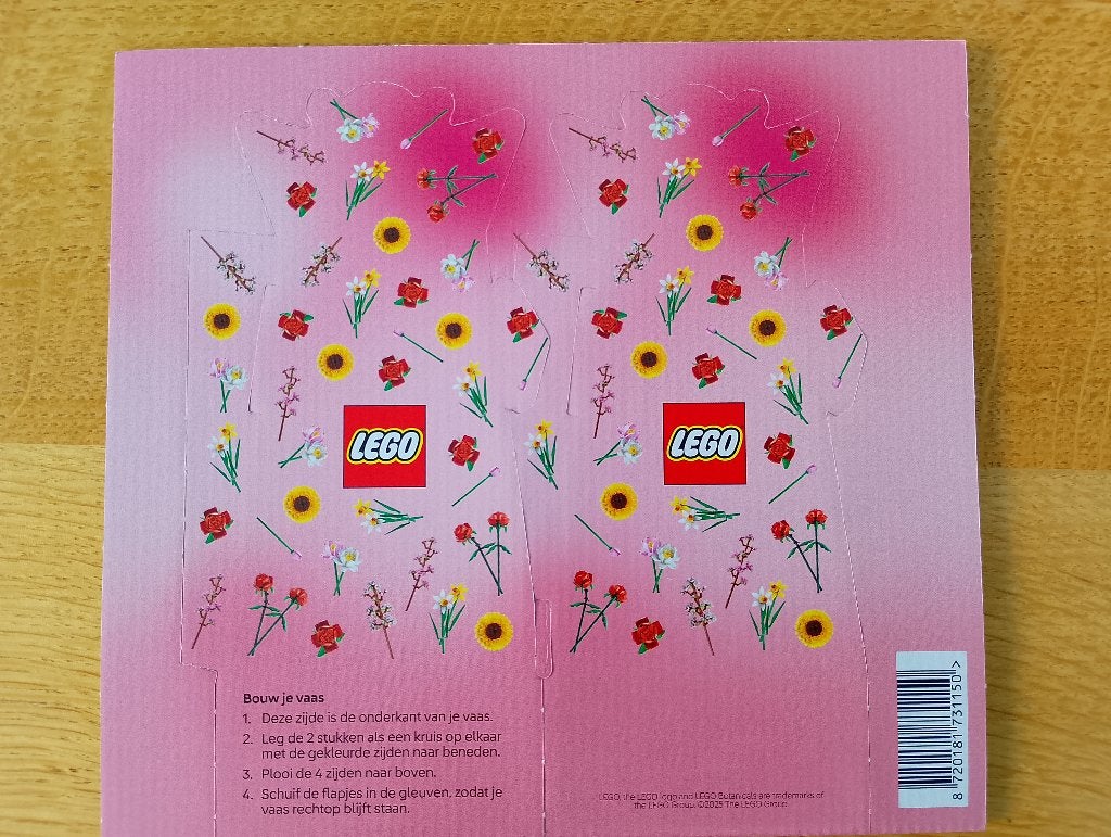 LEGO papieren vaas voor klein bloemboeket, Ophalen of Verzenden, Nieuw, Lego