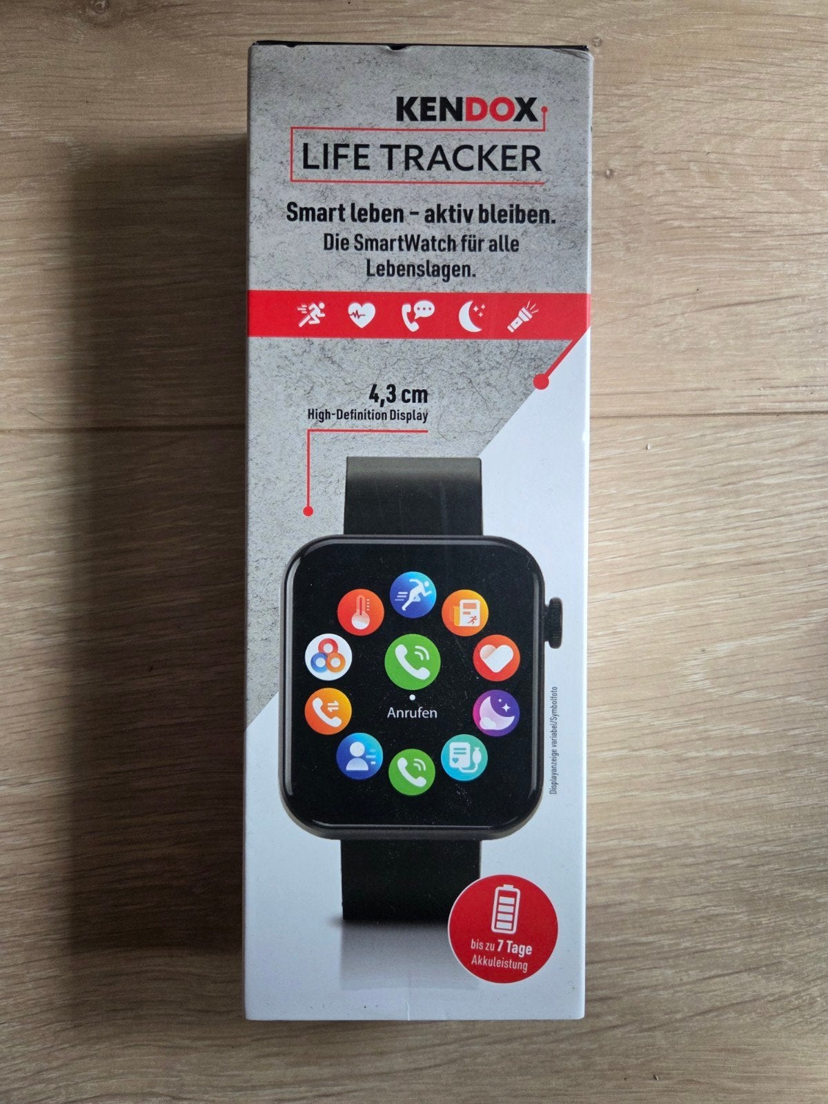 KENDOX LIFE TRACKER Smartwatch - Nieuw in doos, Zwart, Nieuw, Ophalen of Verzenden, KENDOX