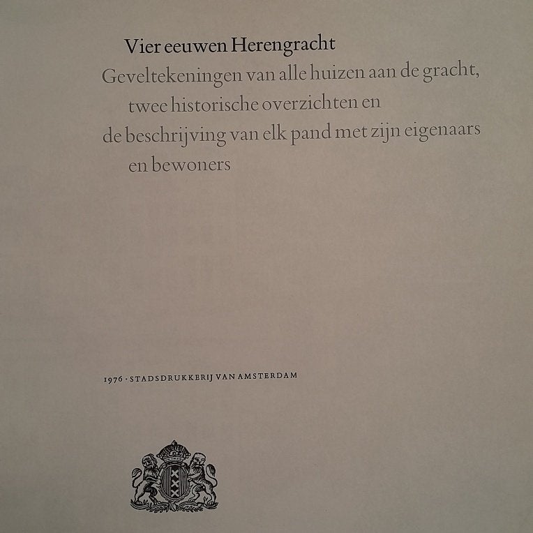 Vier eeuwen Herengracht, Ophalen of Verzenden, Gelezen, Overige onderwerpen