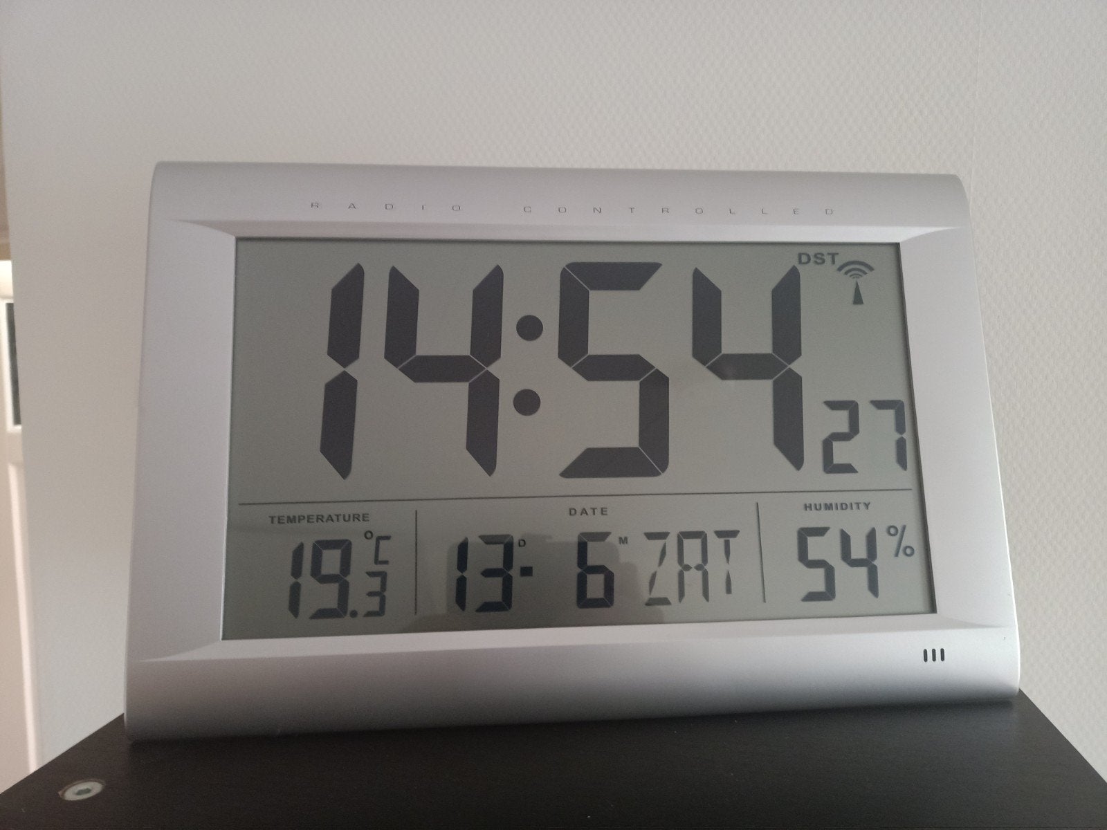 Conrad Electronic Jumboklok met Temperatuur en Vochtigheid, Ophalen of Verzenden, Gebruikt, Weerstation