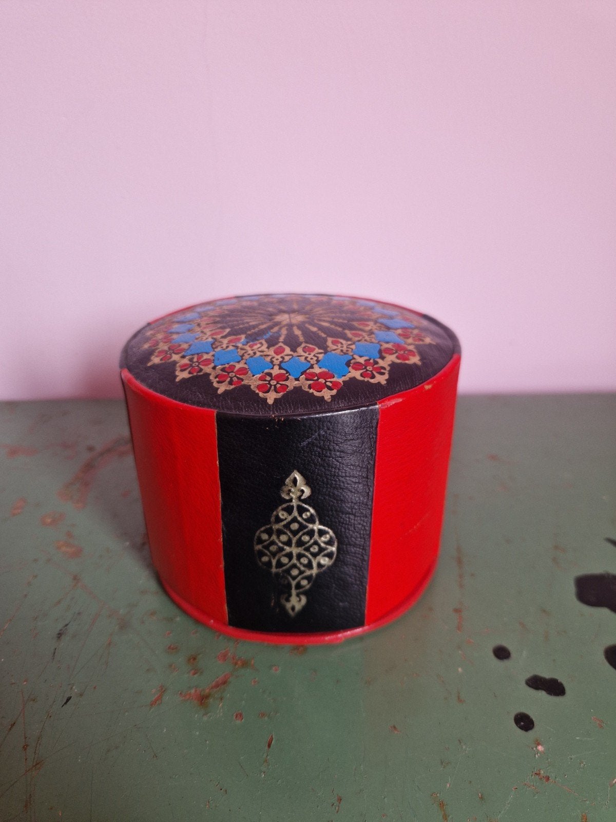Vintage Oosters Sieradendoosje / Snuisterijdoosje (Pouf Mode, Ophalen of Verzenden, Overige materialen
