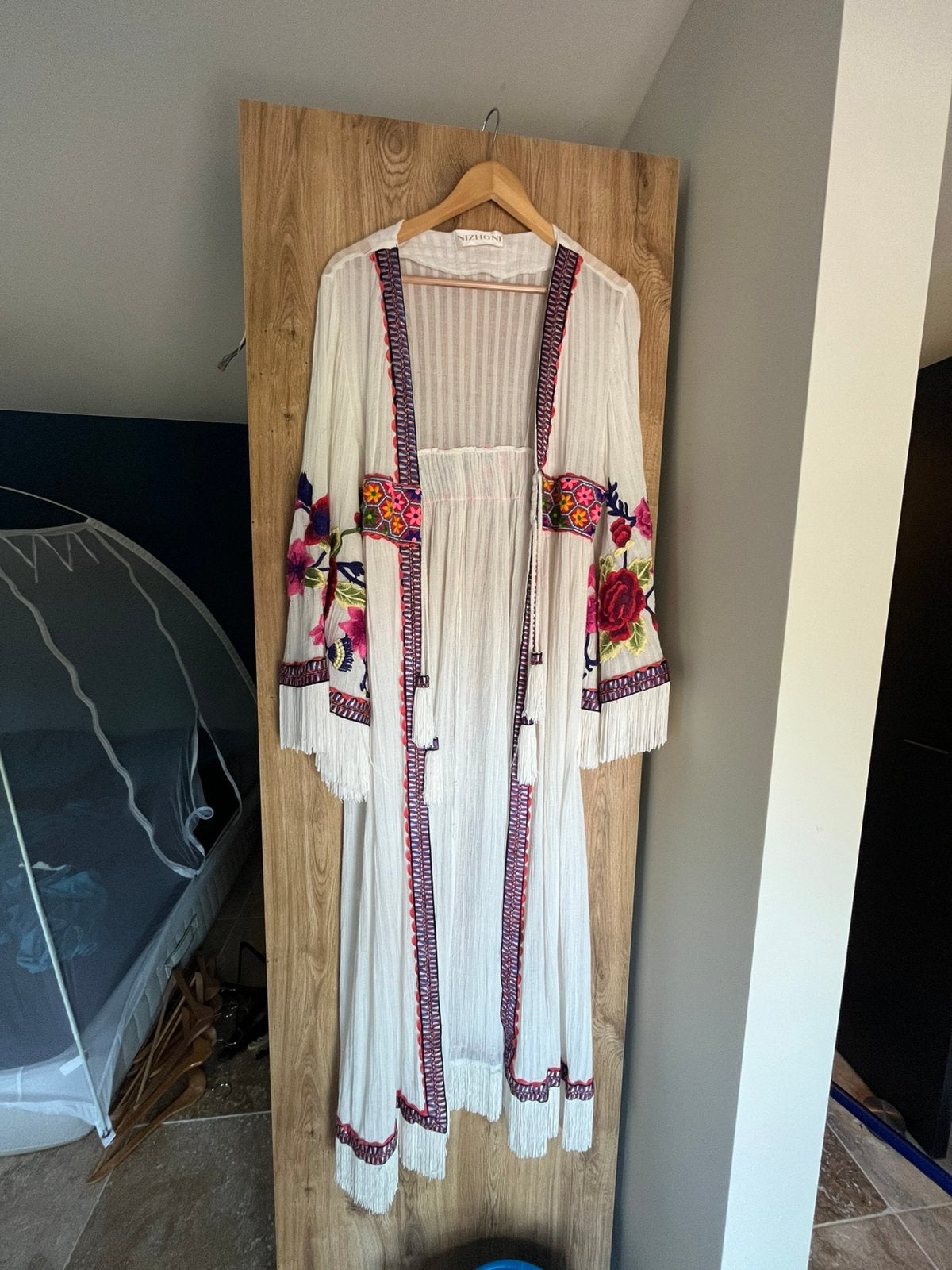 Nizhoni Ibiza style Kimono maat M, Maat 38/40 (M), Overige typen, Wit, Ophalen of Verzenden