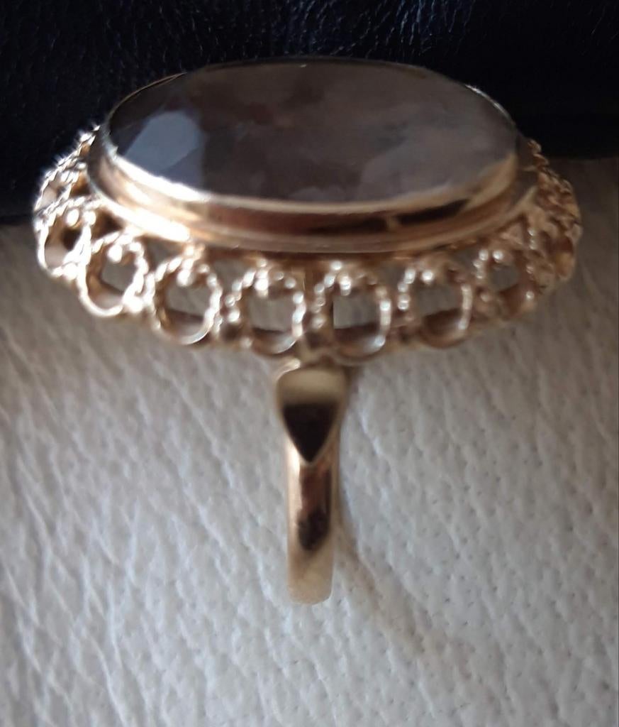 Ring  (Rookkwarts), Sieraden, Tassen en Uiterlijk, Ringen, Geel, Ophalen of Verzenden, Zo goed als nieuw, Dame