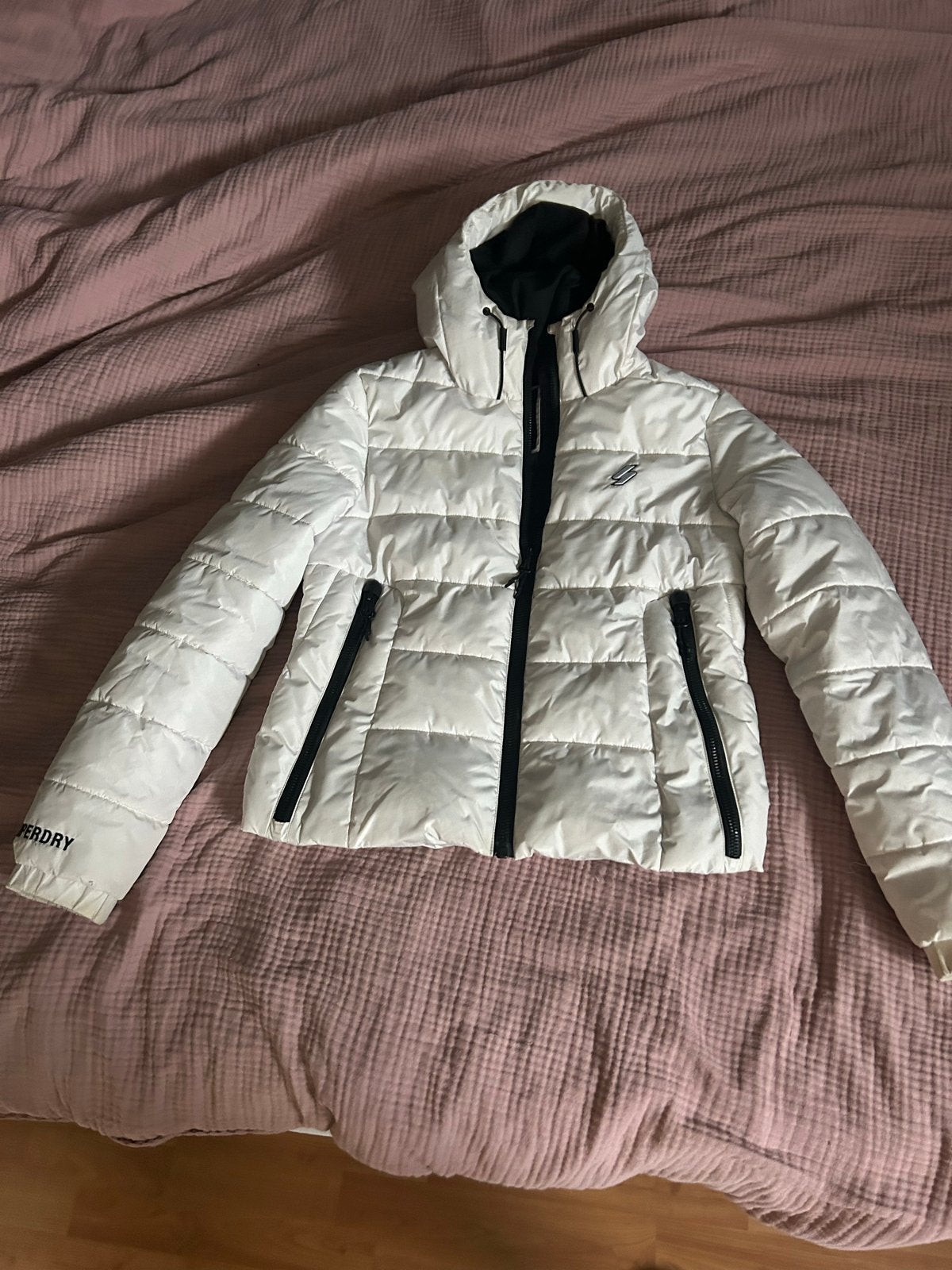 Superdry Puffer Jas Dames - Wit, Maat S, Ophalen of Verzenden, Zo goed als nieuw, Maat 36 (S), Wit