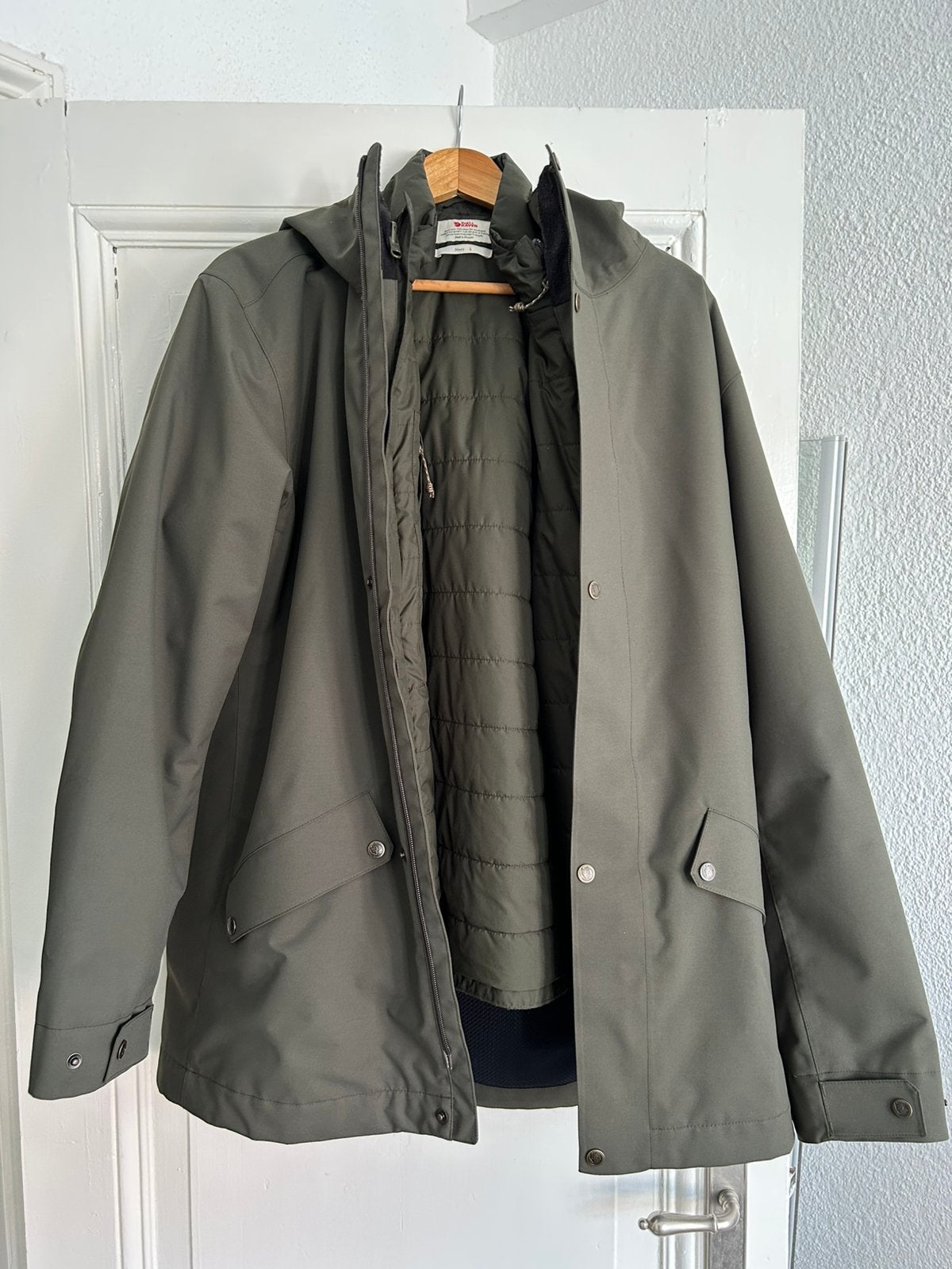 Fjallraven visby 3 in 1 jas groen. Heren maat L, Ophalen of Verzenden, Zo goed als nieuw