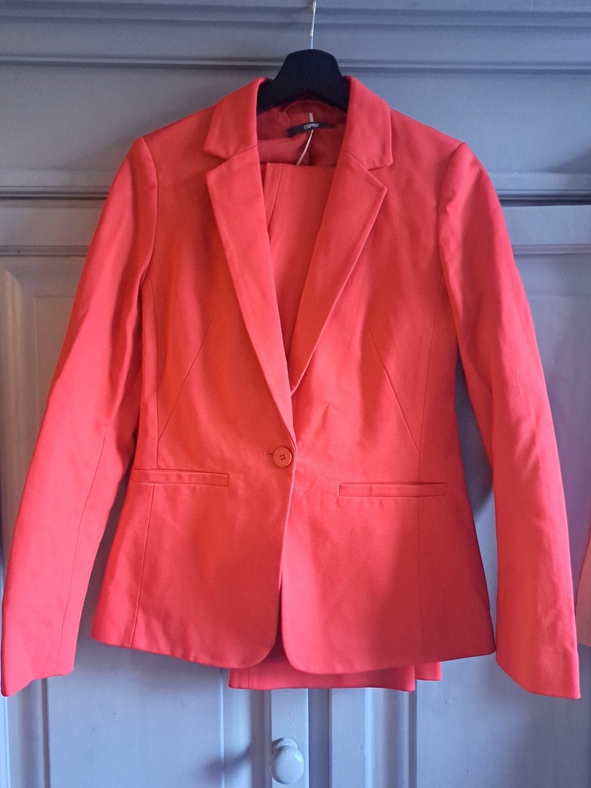 Esprit 2-delig rood pak - Jasje en broek, Kleding | Dames, Jasjes, Kostuums en Pakken, Kostuum of Pak, Ophalen of Verzenden, Zo goed als nieuw