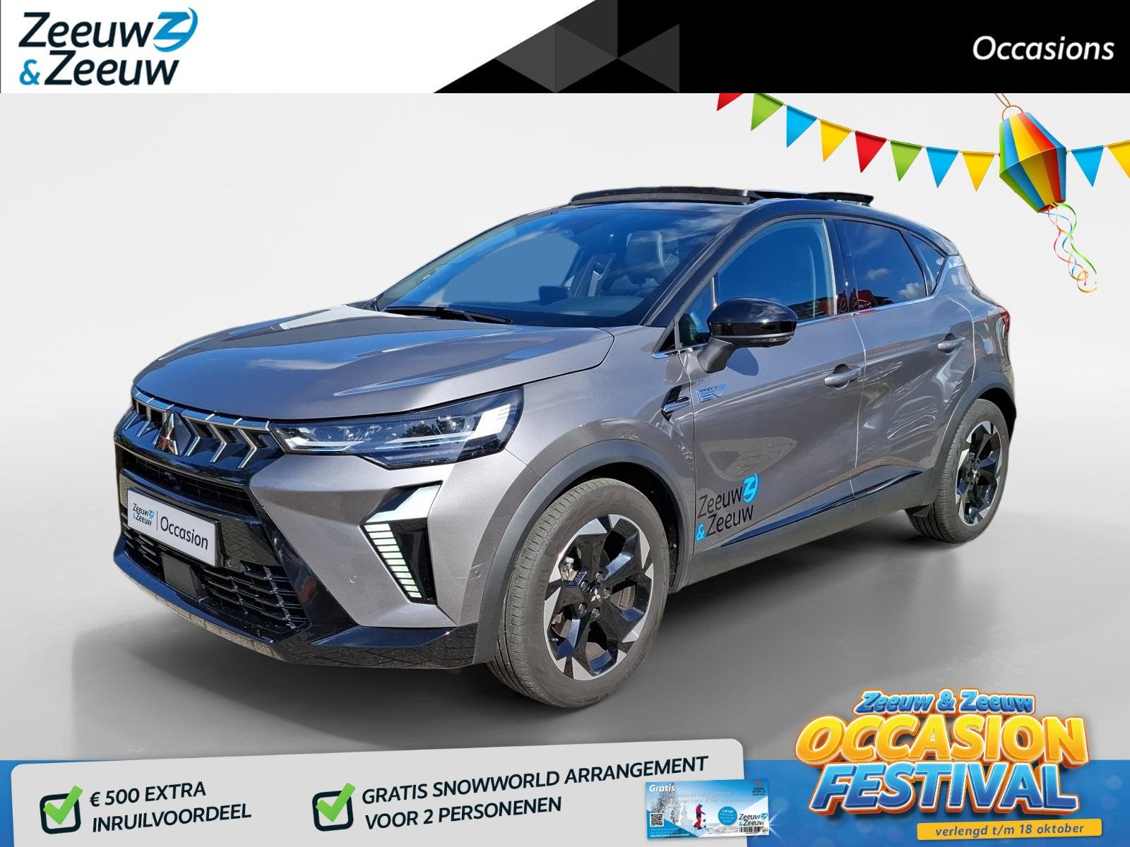 Mitsubishi ASX 1.8 HEV AT Instyle | Schuifkanteldak | Stoel, Auto's, 12 maanden, Gebruikt, Euro 6, 4 cilinders
