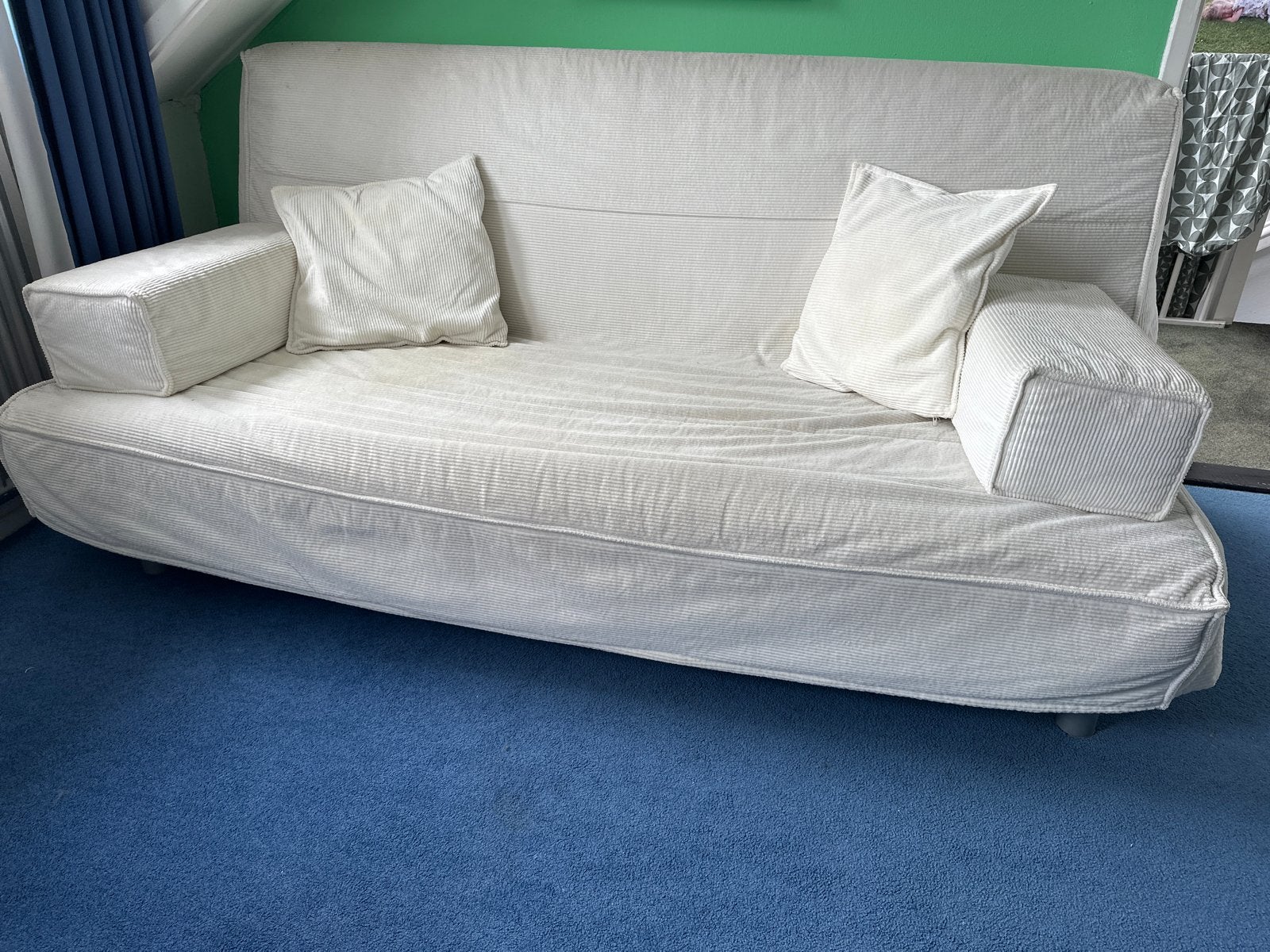 IKEA Hemnes slaapbank met matras en kussens, Gebruikt, Wit, Tweepersoons, Ophalen of Verzenden