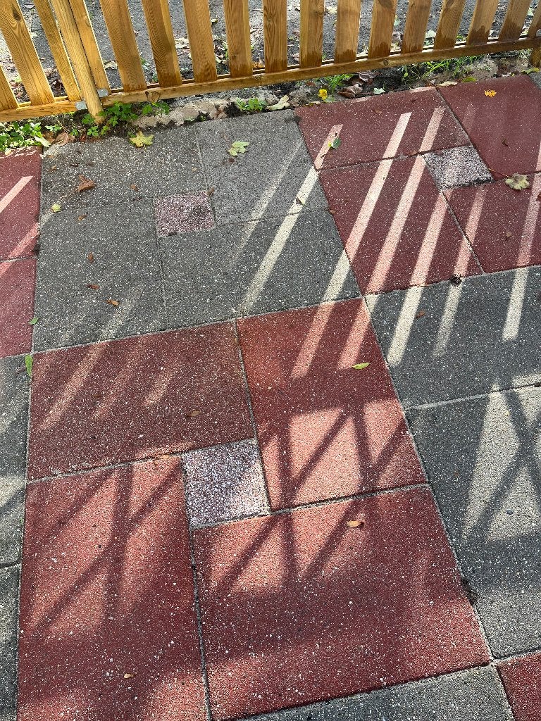 Rode en grijze terrastegels - Gebruikt, Ophalen, Gebruikt, Beton, Terrastegels