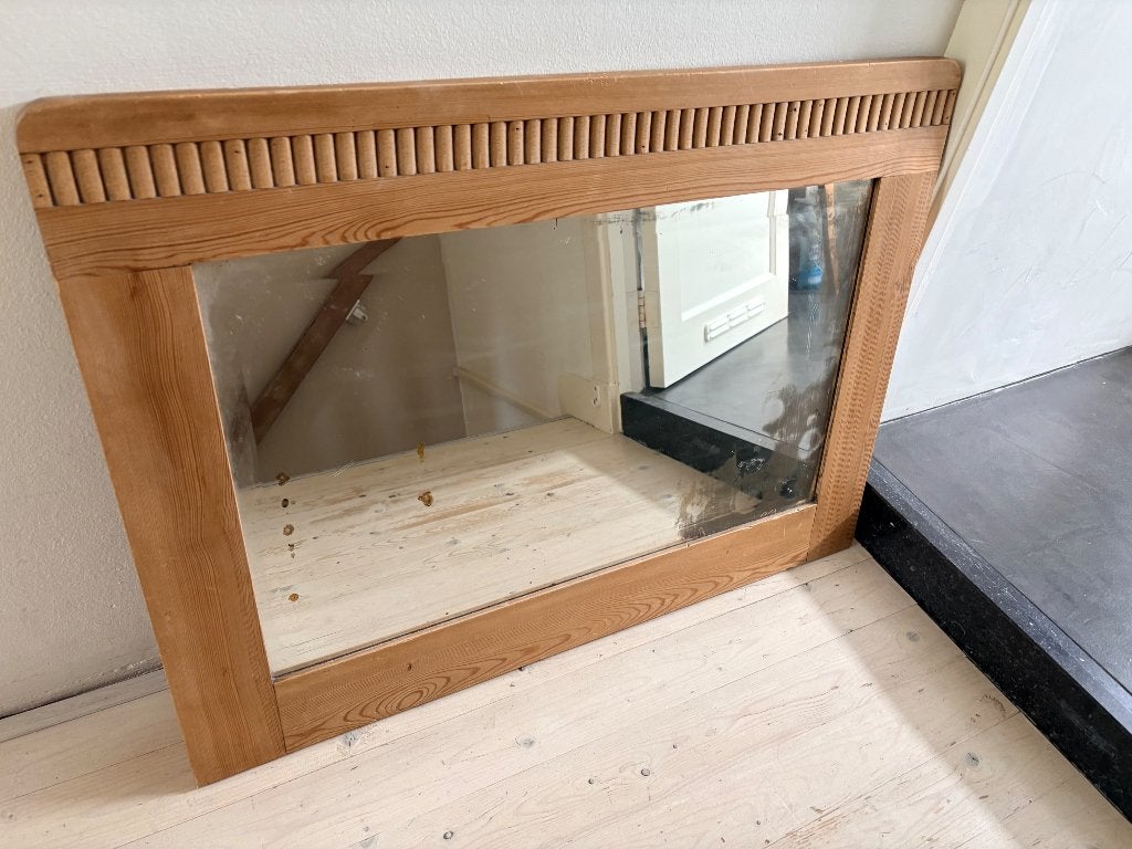 Brocante spiegel, Antiek en Kunst, Antiek | Spiegels, Ophalen, Rechthoekig, 50 tot 100 cm, Minder dan 100 cm