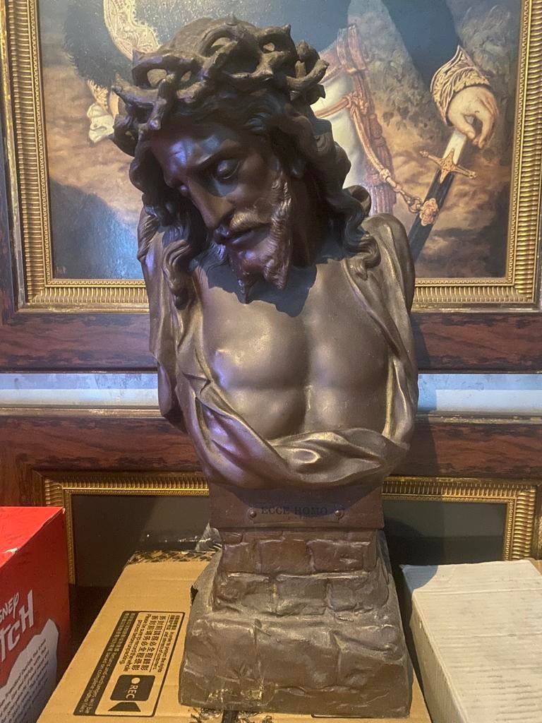 Bronzen christus bust George H Flammand, Ophalen