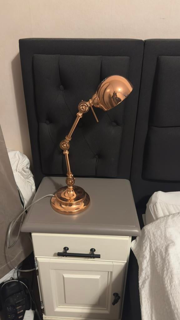 Rozegoud bureau lamp, Ophalen of Verzenden, Gebruikt, Metaal, Minder dan 50 cm