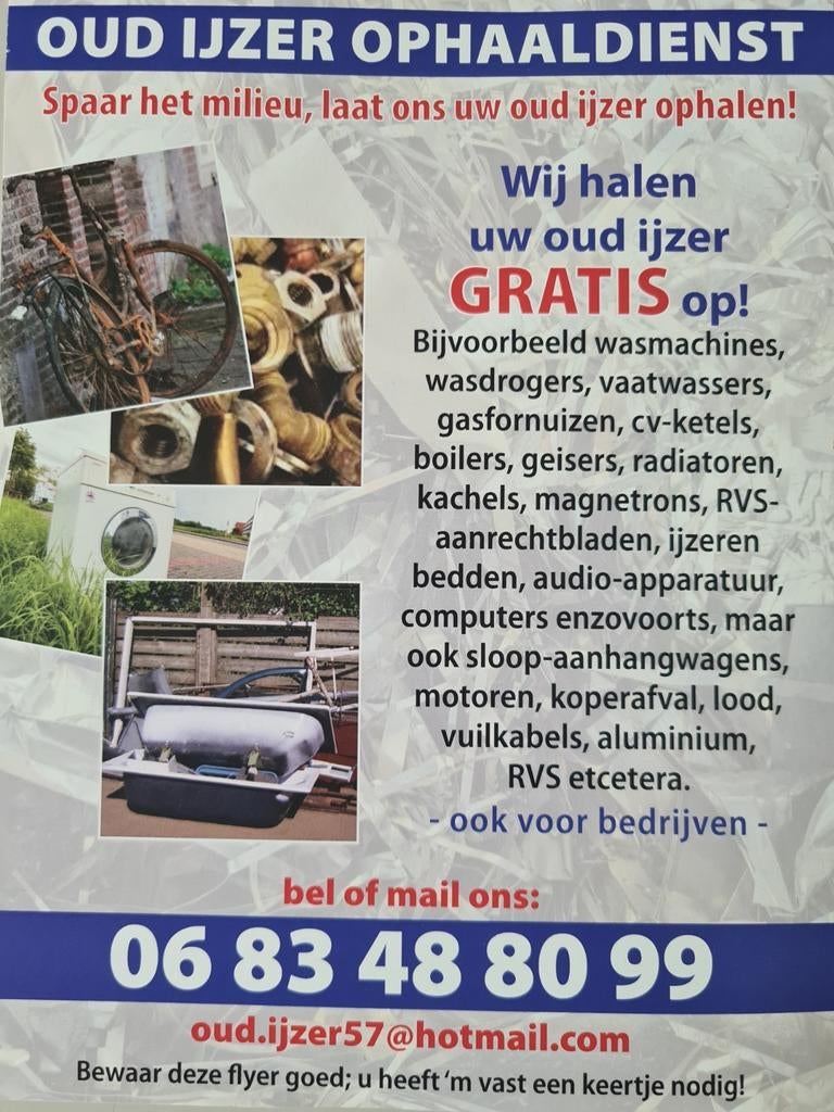 OUD IJZER OPHAALDIENST ..Oud ijzer 57
