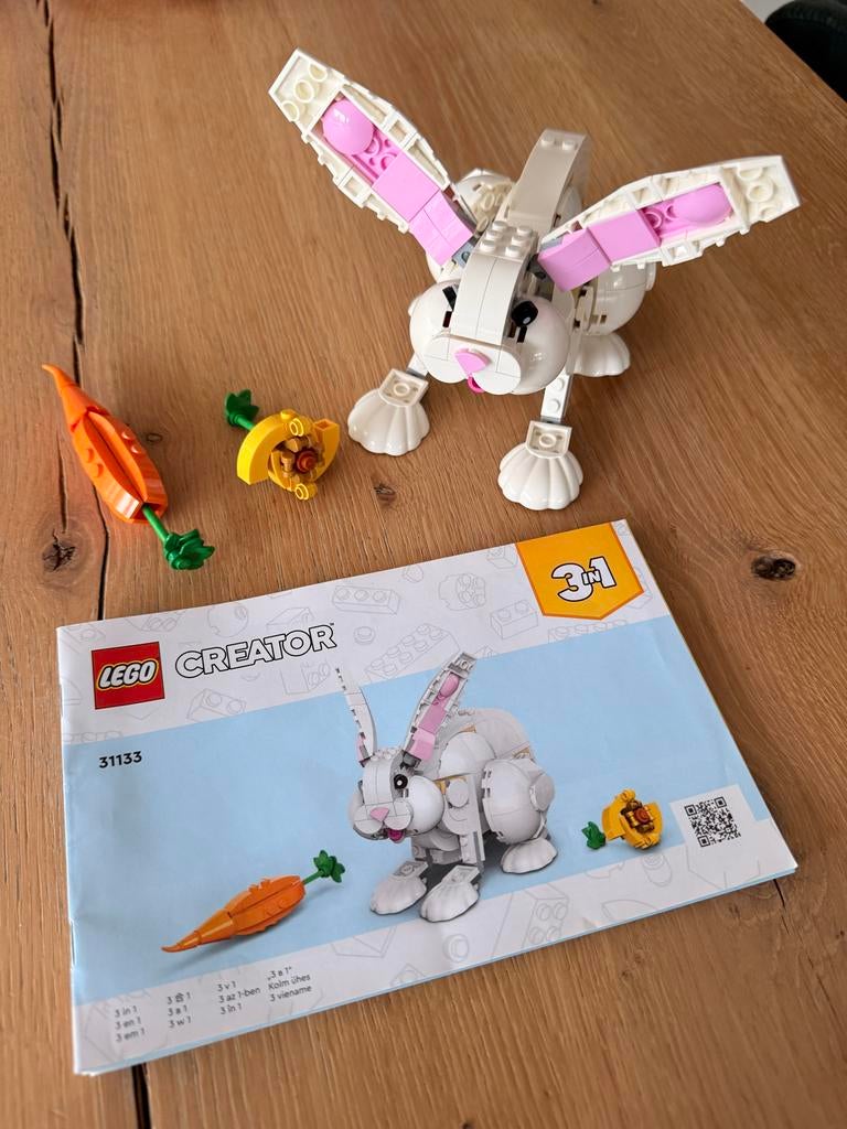 Lego Creator 31133 - Wit Konijn (3in1), Ophalen of Verzenden, Zo goed als nieuw, Complete set, Lego