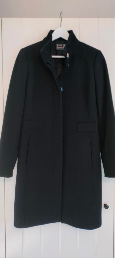 River Woods wollen mantel - maat 36/38, Kleding | Dames, Jassen | Winter, Blauw, River Woods, Ophalen of Verzenden, Zo goed als nieuw