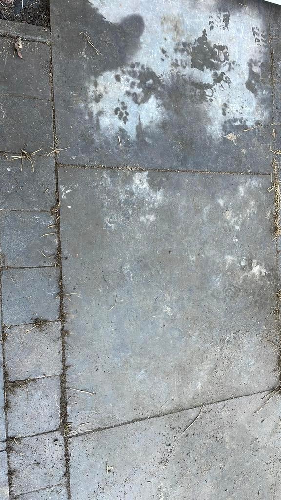 Tuintegels, stuk of 12 (100x100x3) zwart (Schellevis?), Tuin en Terras, Tegels en Klinkers, Ophalen, Gebruikt, Beton, Terrastegels