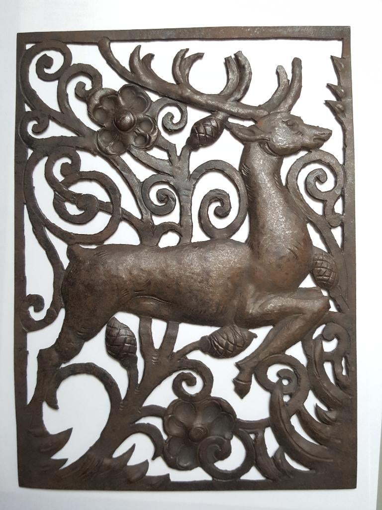 Hert in galop, ajour ijzer, 20e eeuw, handwerk., Verzenden