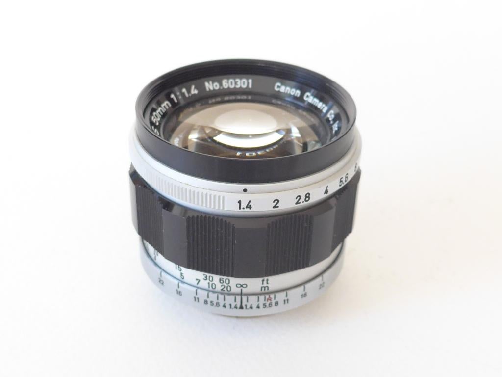 Canon 50mm 1.4 M39 LTM meetzoeker objectief, Ophalen, Gebruikt, Standaardlens