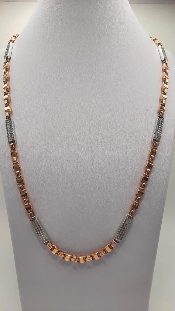 gouden platte koningsketting 14kt, Sieraden, Tassen en Uiterlijk, Kettingen, Nieuw, Goud, Goud, Ophalen of Verzenden