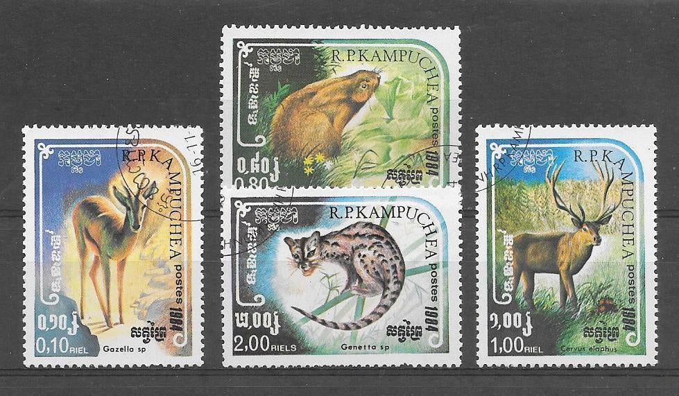 Cambodja 1984 Dieren, Ophalen of Verzenden, Gestempeld, Zuidoost-Azië