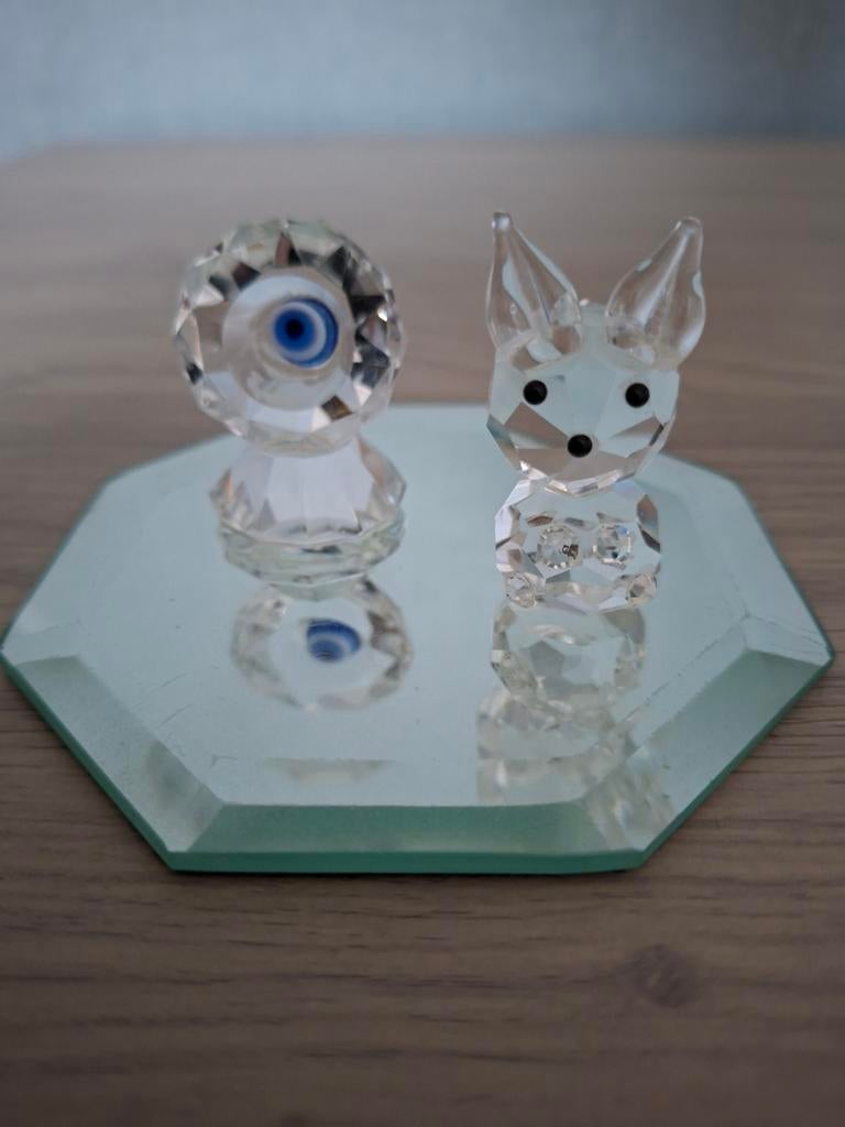 2 geslepen glas figuurtjes, Verzamelen, Swarovski, Ophalen of Verzenden, Zo goed als nieuw, Figuurtje
