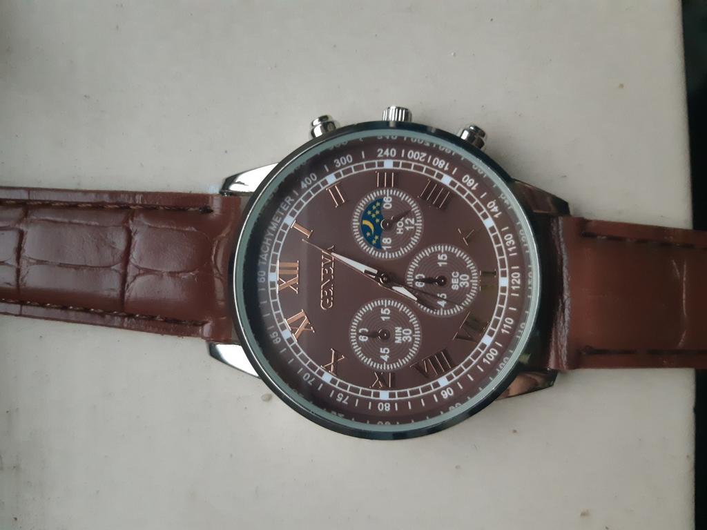 Luxe horloge met leren band, Overige merken, Leer, Polshorloge, Nieuw