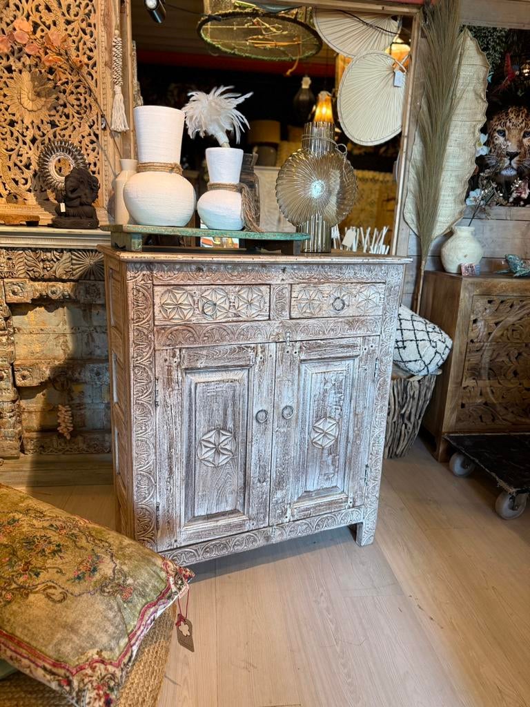 Gaaf India/Ibiza style kastje, Huis en Inrichting, Kasten | Dressoirs, Ophalen, Nieuw, 25 tot 50 cm, 50 tot 100 cm